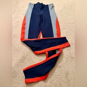Athleta Women’s Navy and Orange Leggings